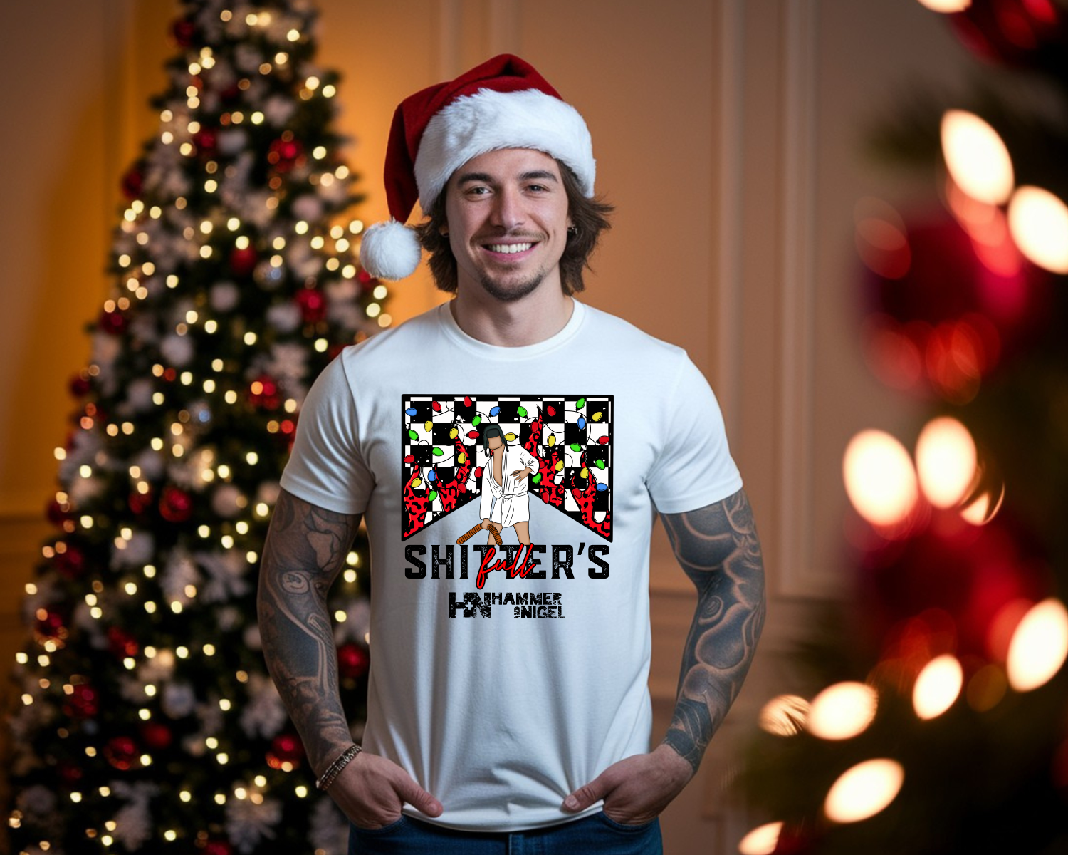 đ"SHITTERâS FULL" Holiday Tee Hammer & Nigel Christmas Classic
